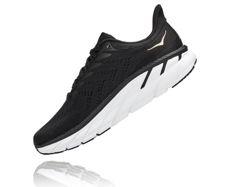 Tenis Hoka One One Mujer Negros/Blancos - Clifton 7 - BCGK29783